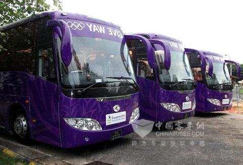 A Hundred King Long Buses Serving YOG in Singapore